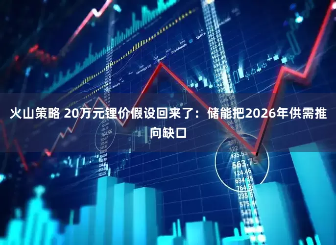 火山策略 20万元锂价假设回来了：储能把2026年供需推向缺口